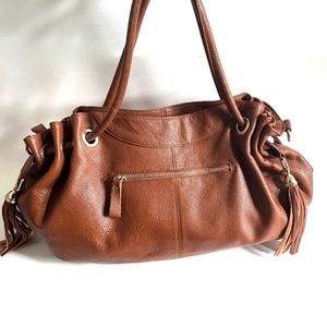 😍🌻 DUDU Genuine Leather Tan Shoulder Handbag With Tassels